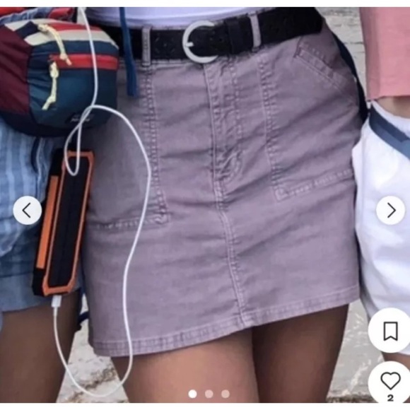 American Eagle Lavender Hi Rise A Line Mini Corduroy Skirt Womens 0 (1037) - Picture 2 of 6